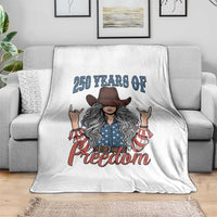 America 250th Anniversary Throw Blanket Western Cowgirl American Flag 4th of July