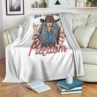 America 250th Anniversary Throw Blanket Western Cowgirl American Flag 4th of July