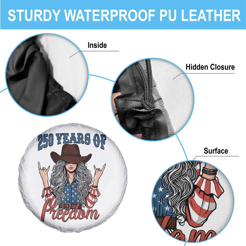 America 250th Anniversary Spare Tire Cover Western Cowgirl American Flag 4th of July