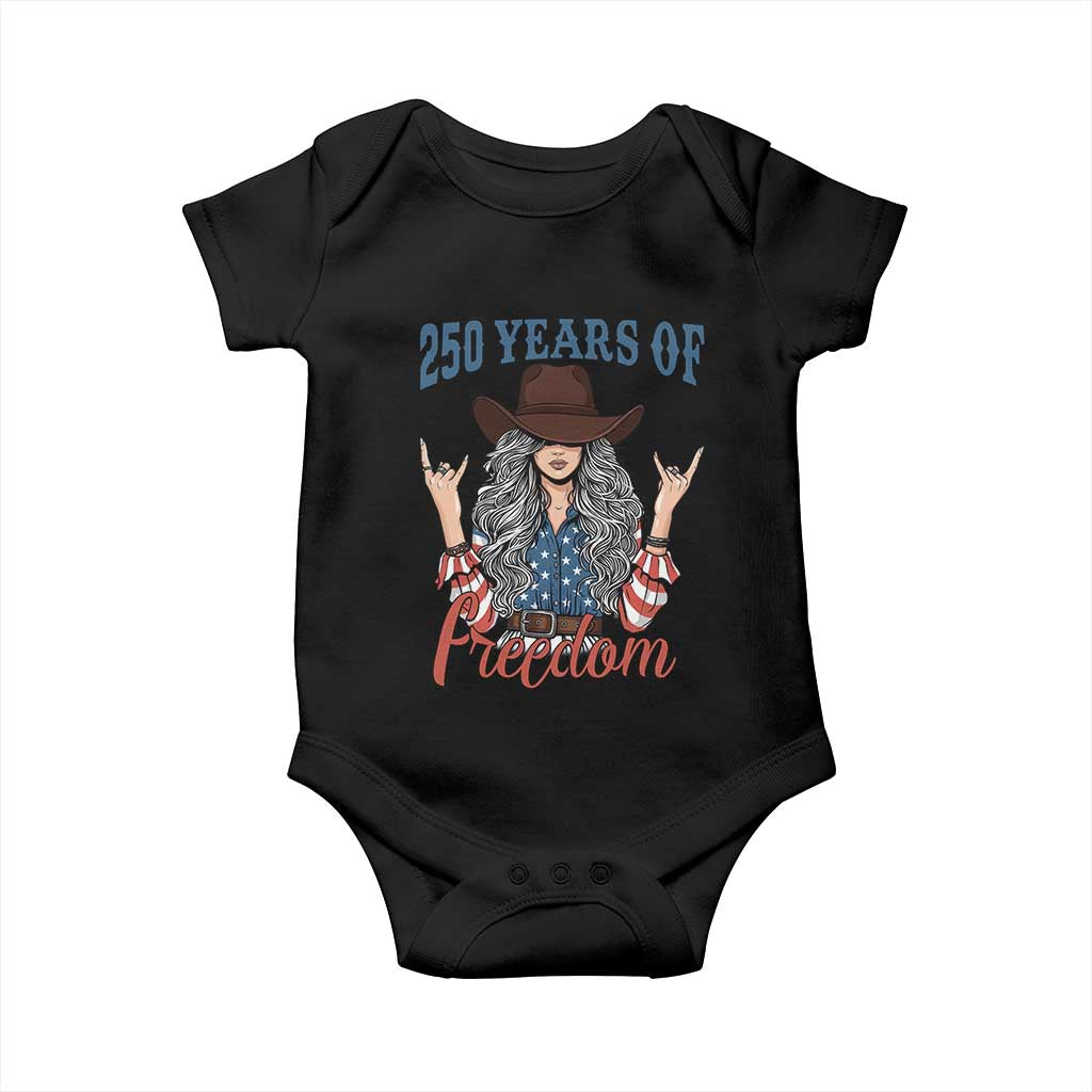 America 250th Anniversary Baby Onesie Western Cowgirl American Flag 4th of July