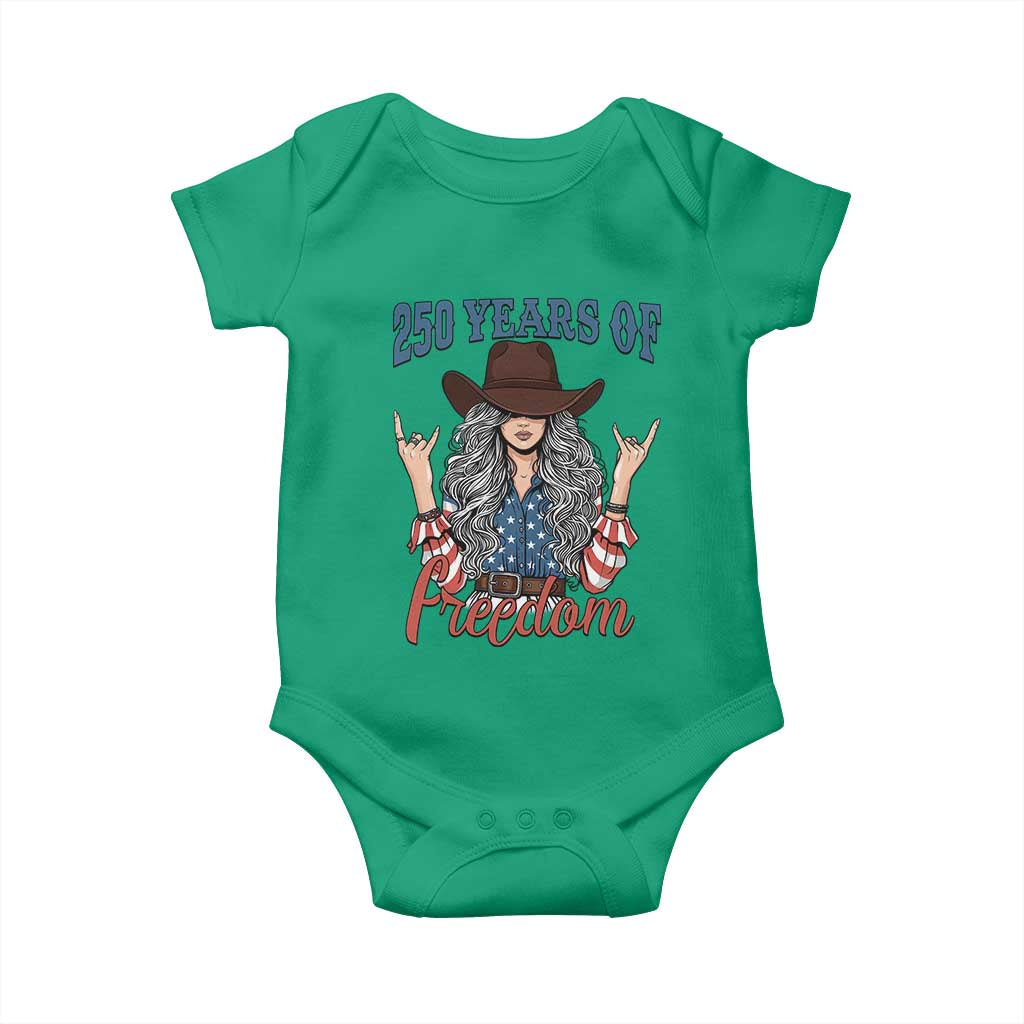 America 250th Anniversary Baby Onesie Western Cowgirl American Flag 4th of July