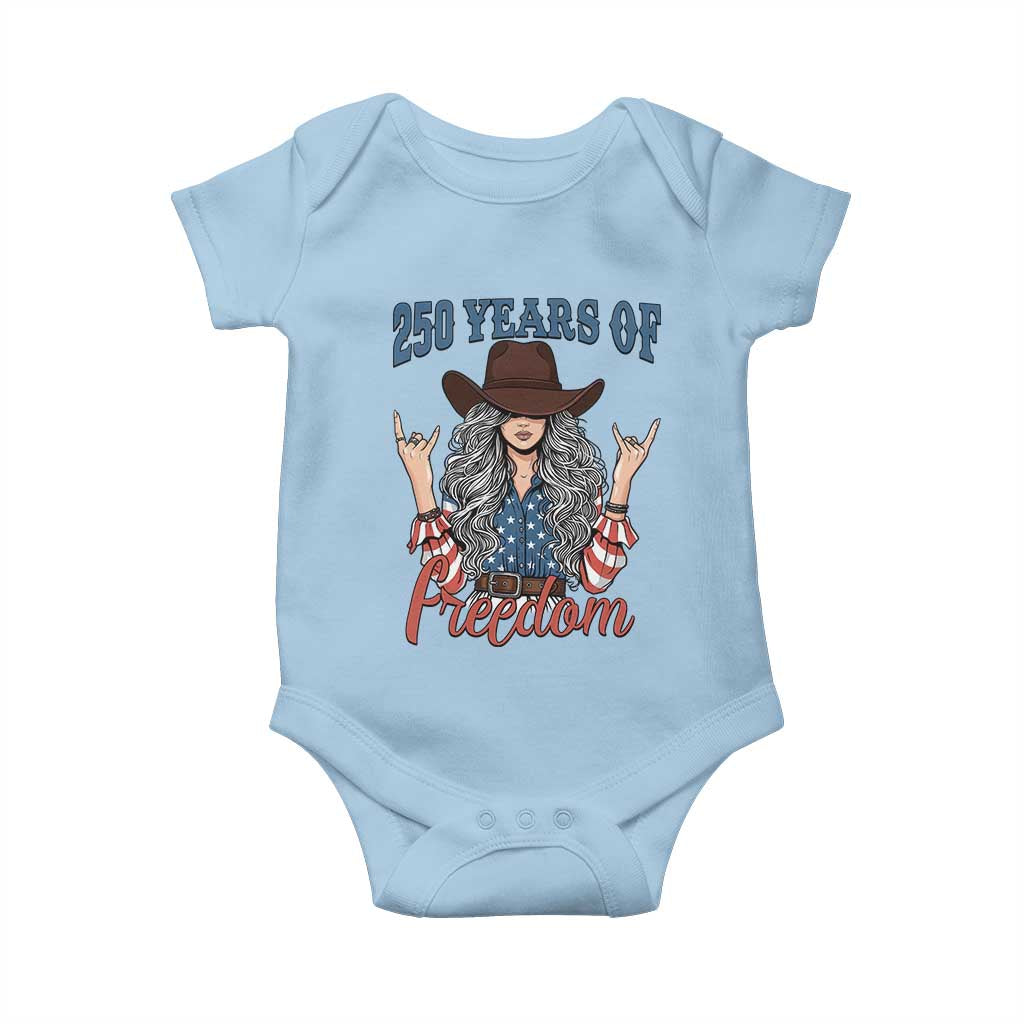 America 250th Anniversary Baby Onesie Western Cowgirl American Flag 4th of July