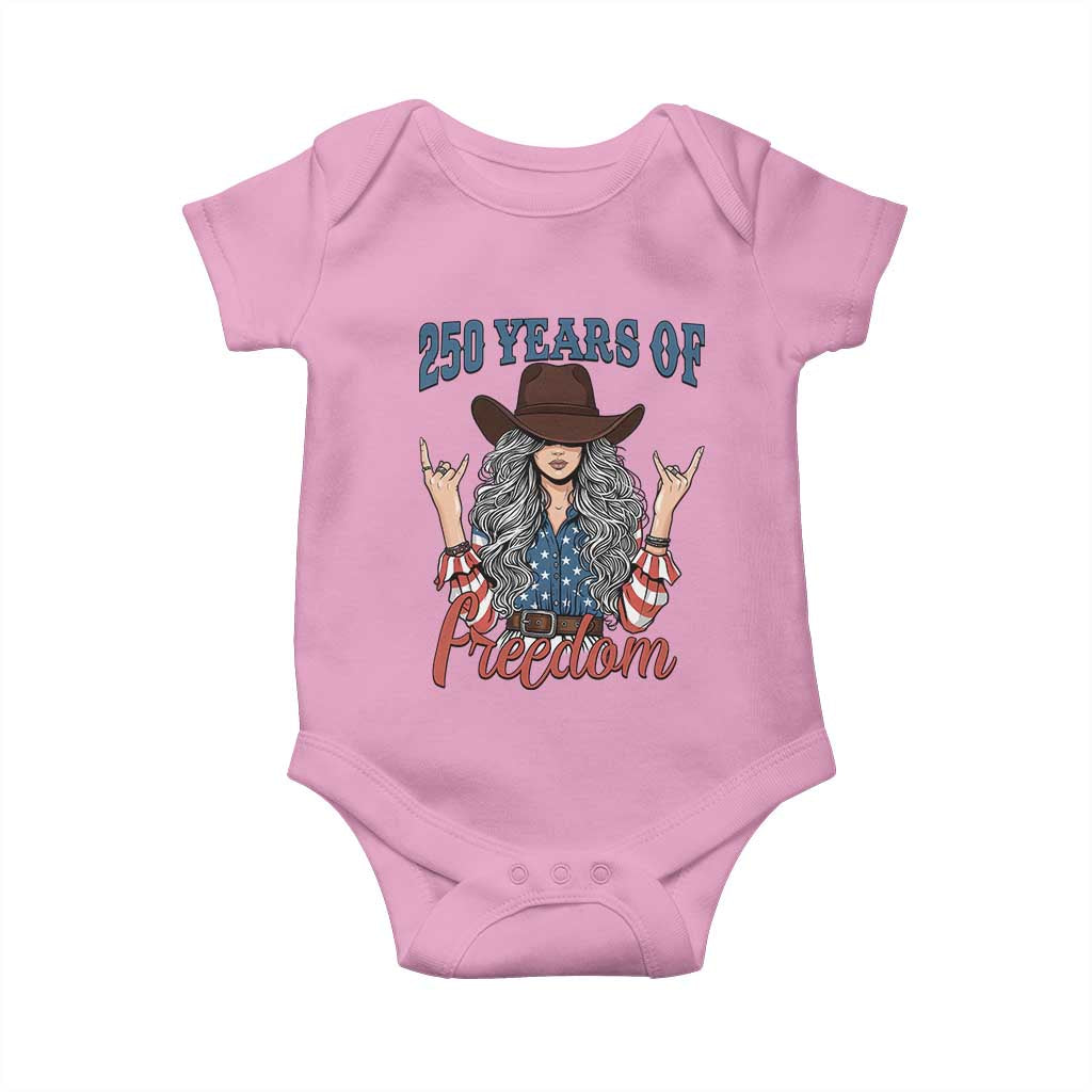 America 250th Anniversary Baby Onesie Western Cowgirl American Flag 4th of July