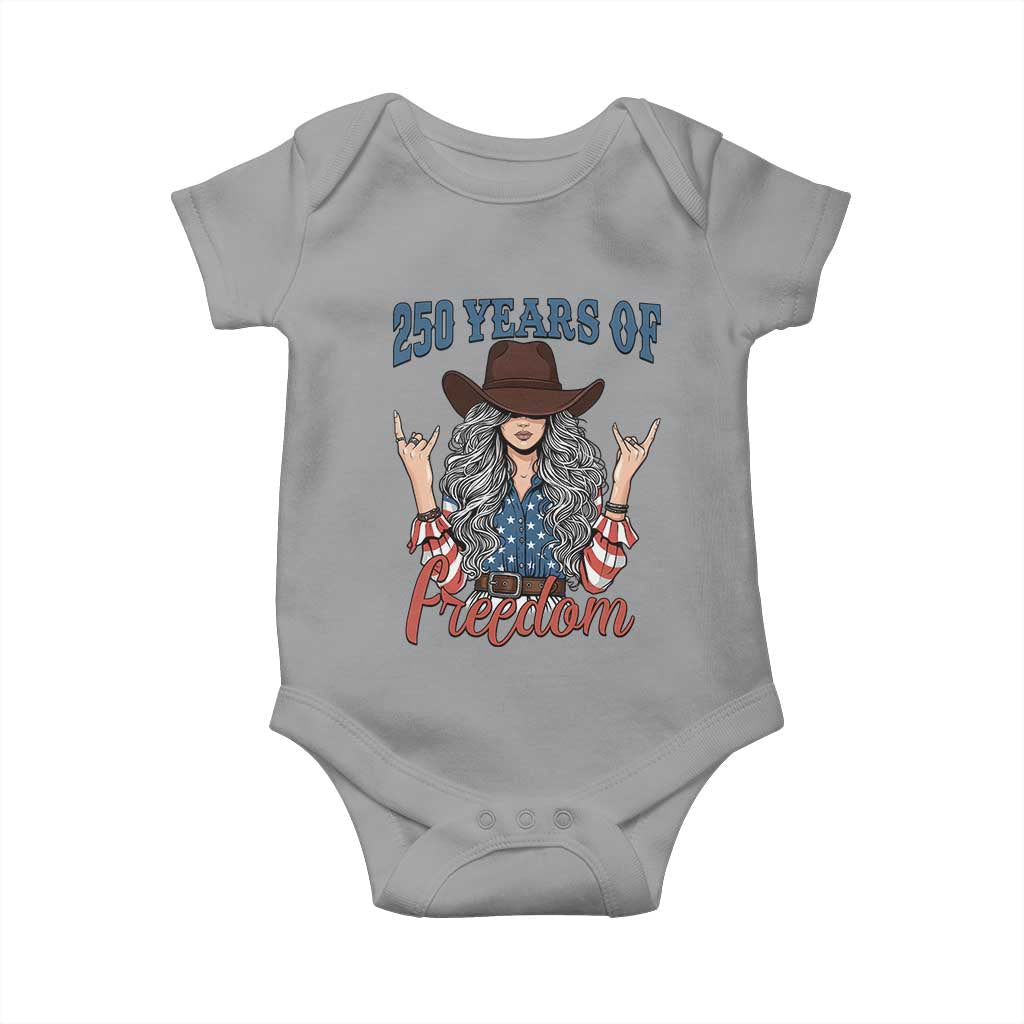 America 250th Anniversary Baby Onesie Western Cowgirl American Flag 4th of July