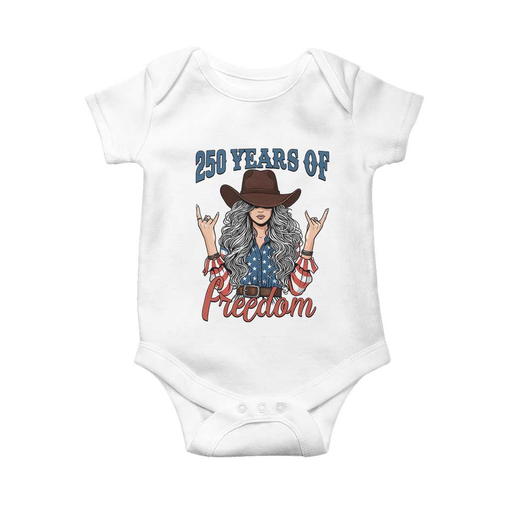 America 250th Anniversary Baby Onesie Western Cowgirl American Flag 4th of July