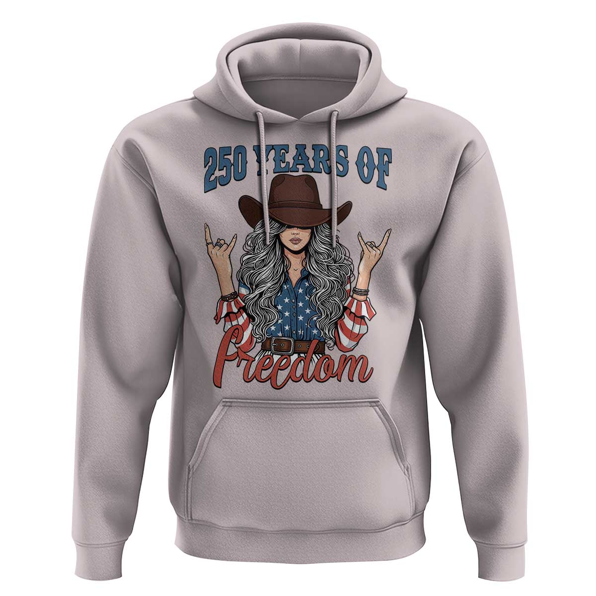 America 250th Anniversary Hoodie Western Cowgirl American Flag 4th of July