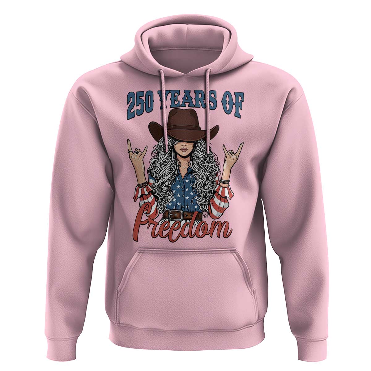 America 250th Anniversary Hoodie Western Cowgirl American Flag 4th of July