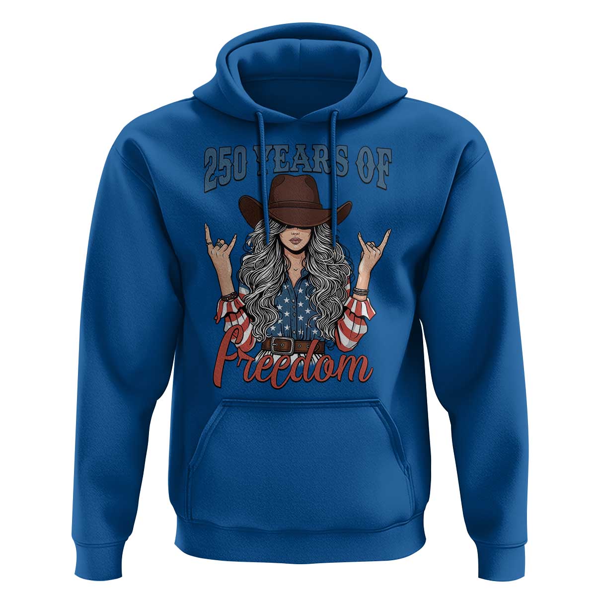 America 250th Anniversary Hoodie Western Cowgirl American Flag 4th of July