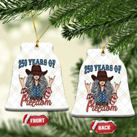 America 250th Anniversary Ceramic Ornament Western Cowgirl American Flag 4th of July