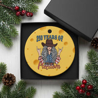 America 250th Anniversary Ceramic Ornament Western Cowgirl American Flag 4th of July