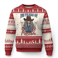 America 250th Anniversary Ugly Christmas Sweater Western Cowgirl American Flag 4th of July