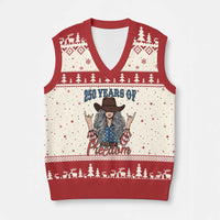 America 250th Anniversary V-Neck Knit Sweater Vest Western Cowgirl American Flag 4th of July