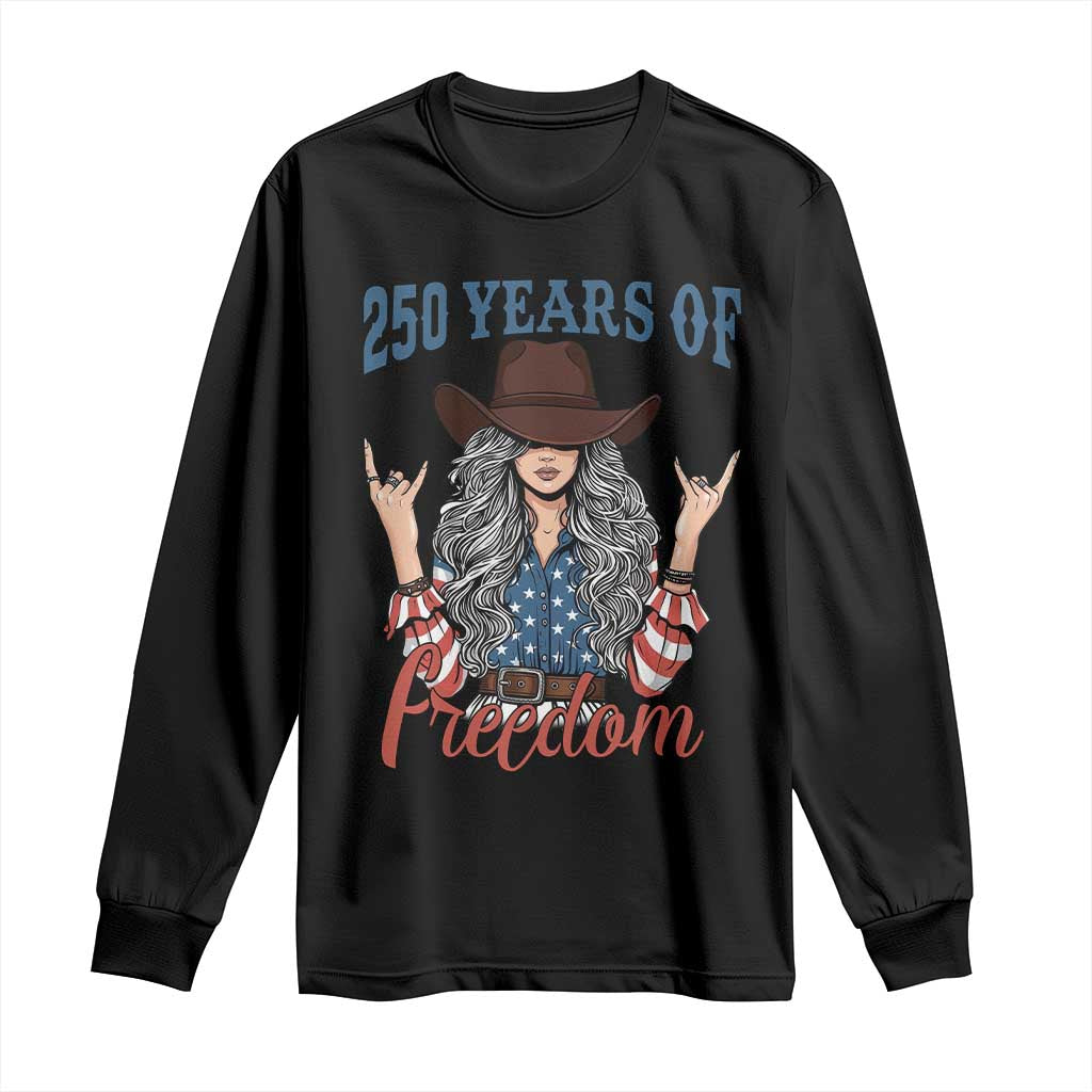 America 250th Anniversary Long Sleeve Shirt Western Cowgirl American Flag 4th of July