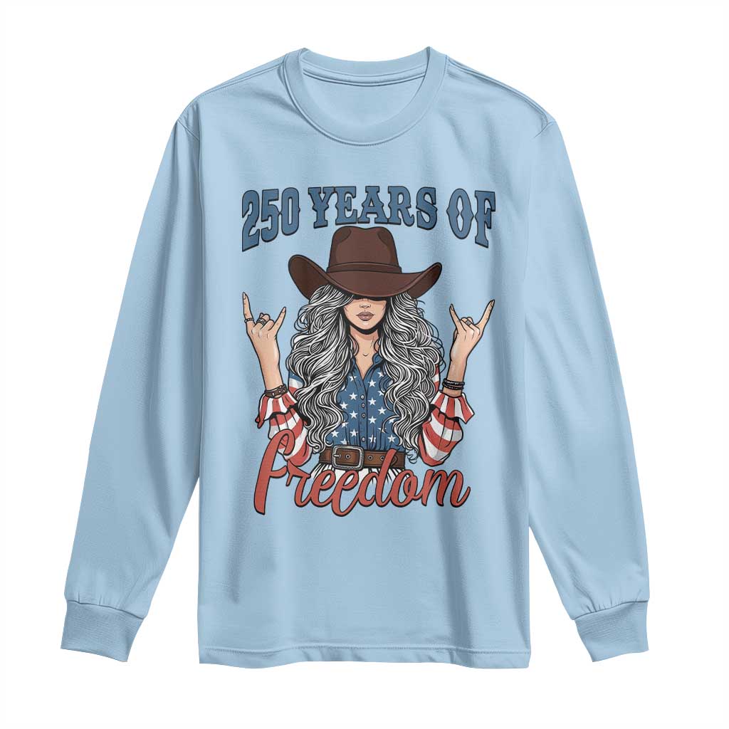 America 250th Anniversary Long Sleeve Shirt Western Cowgirl American Flag 4th of July
