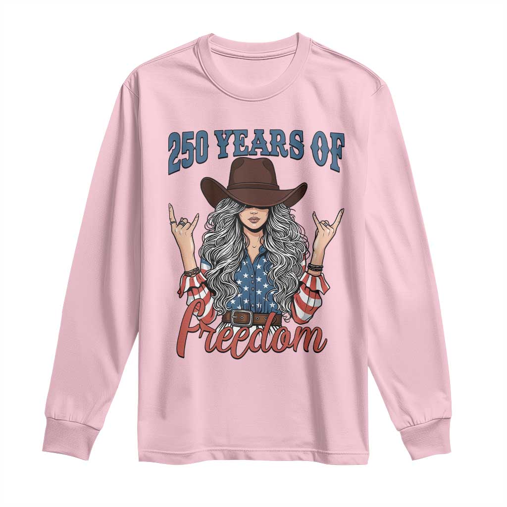 America 250th Anniversary Long Sleeve Shirt Western Cowgirl American Flag 4th of July