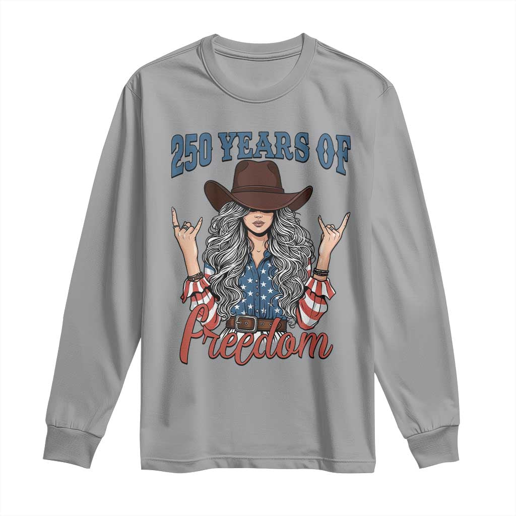 America 250th Anniversary Long Sleeve Shirt Western Cowgirl American Flag 4th of July