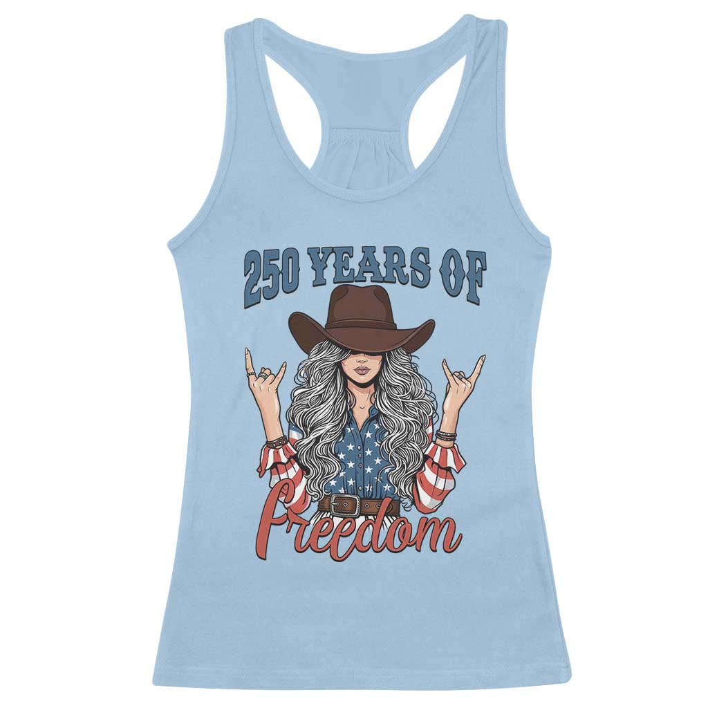 America 250th Anniversary Racerback Tank Top Western Cowgirl American Flag 4th of July