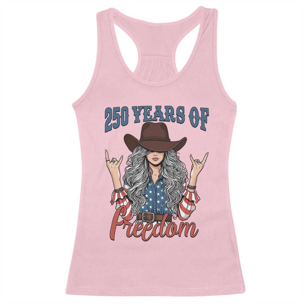 America 250th Anniversary Racerback Tank Top Western Cowgirl American Flag 4th of July