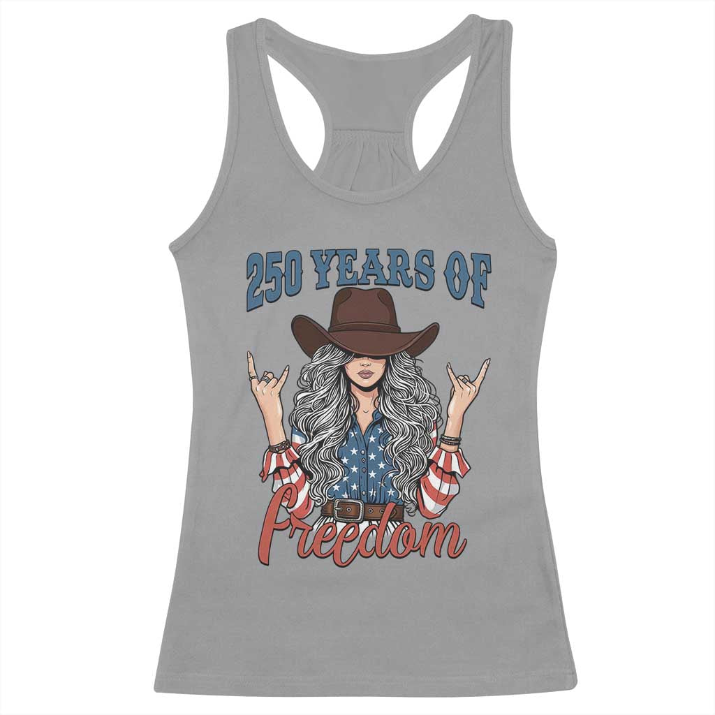 America 250th Anniversary Racerback Tank Top Western Cowgirl American Flag 4th of July