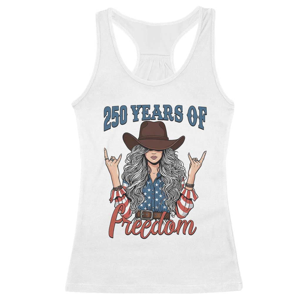 America 250th Anniversary Racerback Tank Top Western Cowgirl American Flag 4th of July