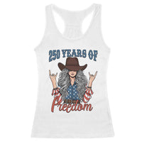 America 250th Anniversary Racerback Tank Top Western Cowgirl American Flag 4th of July