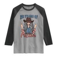 America 250th Anniversary Raglan Shirt Western Cowgirl American Flag 4th of July