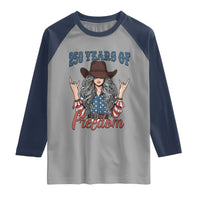 America 250th Anniversary Raglan Shirt Western Cowgirl American Flag 4th of July