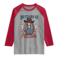 America 250th Anniversary Raglan Shirt Western Cowgirl American Flag 4th of July