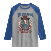 America 250th Anniversary Raglan Shirt Western Cowgirl American Flag 4th of July