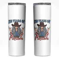 America 250th Anniversary Skinny Tumbler Western Cowgirl American Flag 4th of July