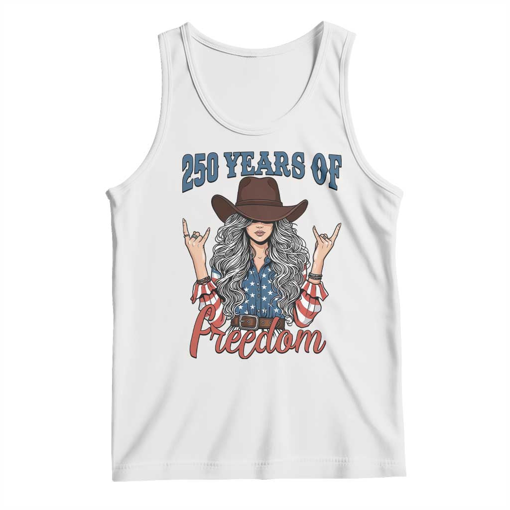 America 250th Anniversary Tank Top Western Cowgirl American Flag 4th of July