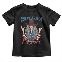 America 250th Anniversary Toddler T Shirt Western Cowgirl American Flag 4th of July