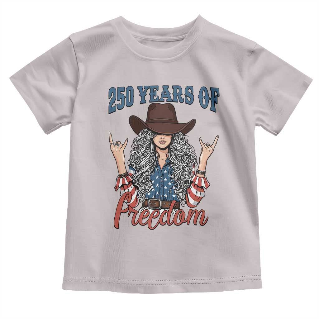 America 250th Anniversary Toddler T Shirt Western Cowgirl American Flag 4th of July