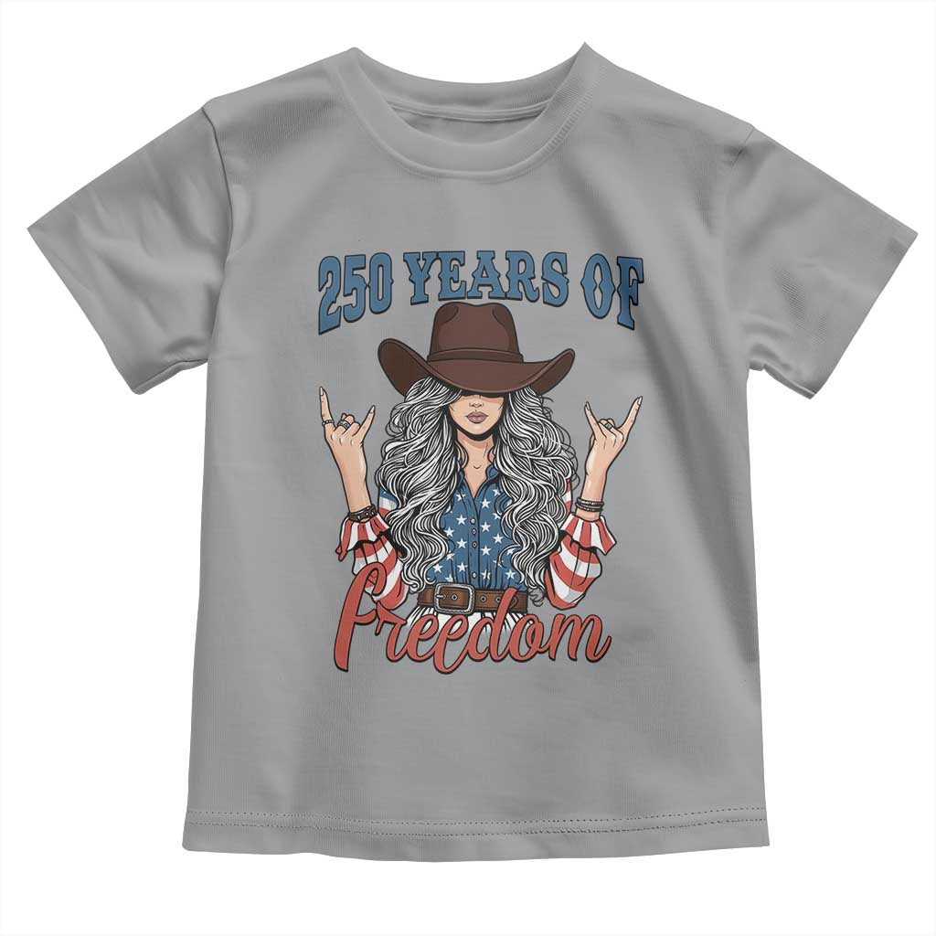 America 250th Anniversary Toddler T Shirt Western Cowgirl American Flag 4th of July