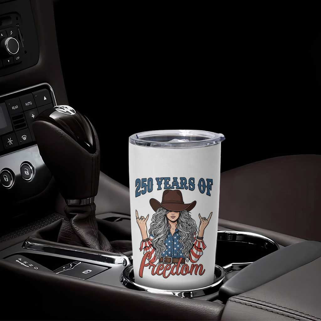 America 250th Anniversary Tumbler Cup Western Cowgirl American Flag 4th of July