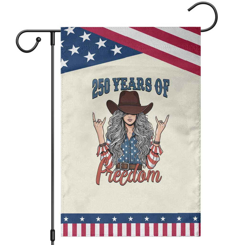 America 250th Anniversary Patriotic Garden Flag Western Cowgirl American Flag 4th of July