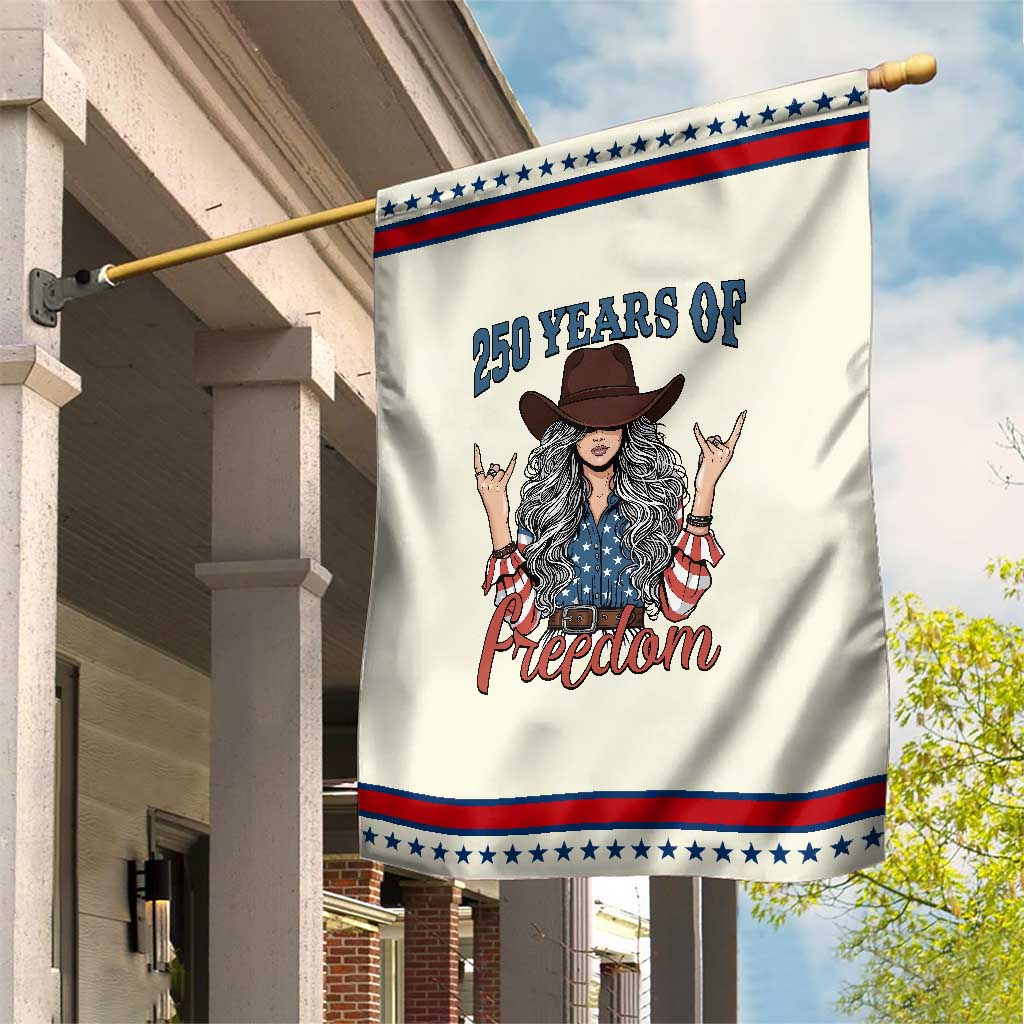 America 250th Anniversary Patriotic Garden Flag Western Cowgirl American Flag 4th of July