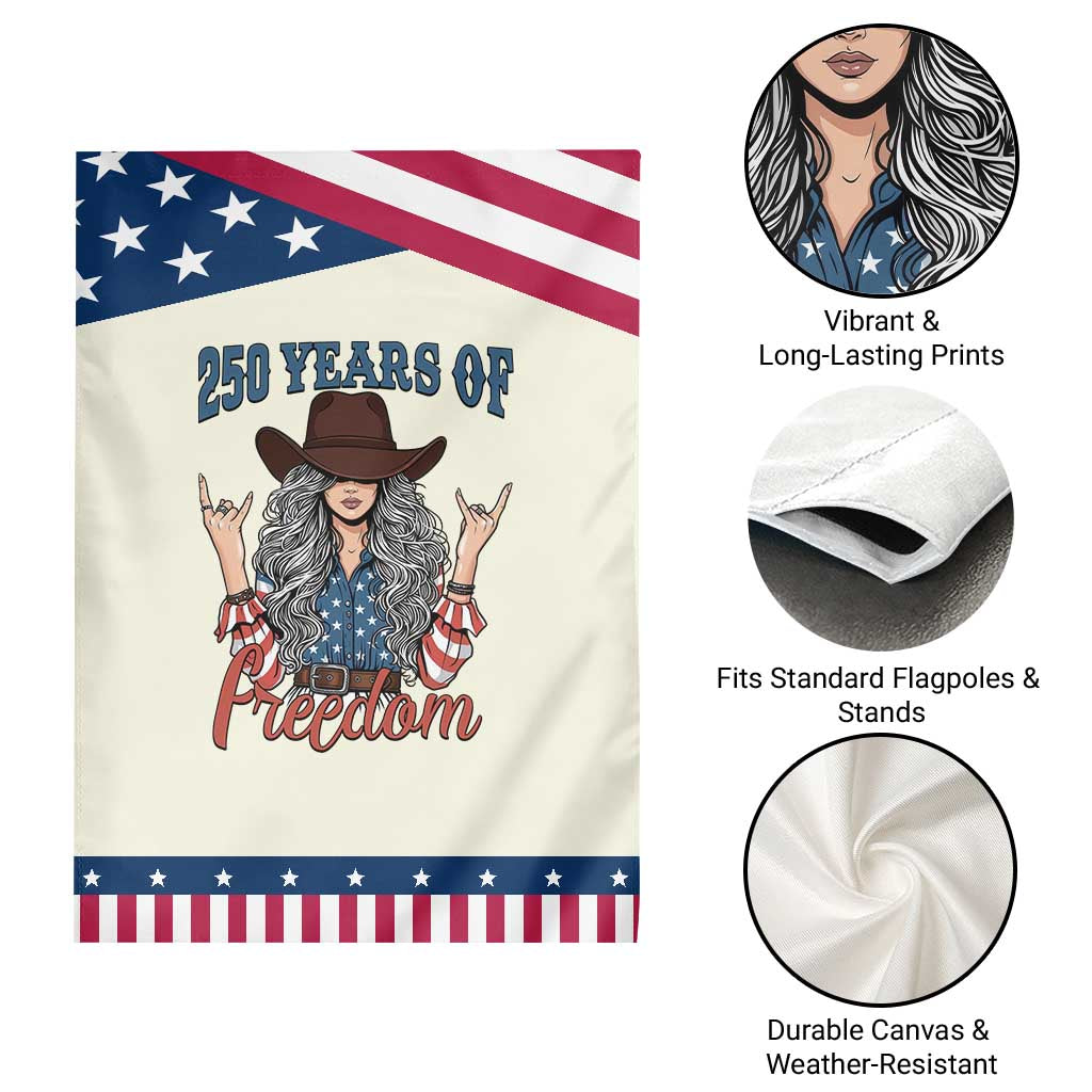 America 250th Anniversary Patriotic Garden Flag Western Cowgirl American Flag 4th of July