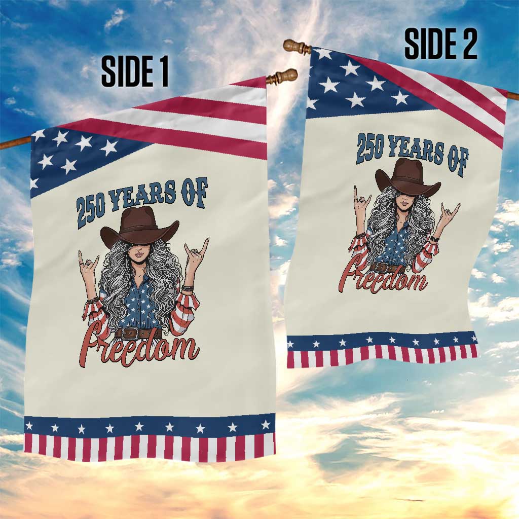 America 250th Anniversary Patriotic Garden Flag Western Cowgirl American Flag 4th of July