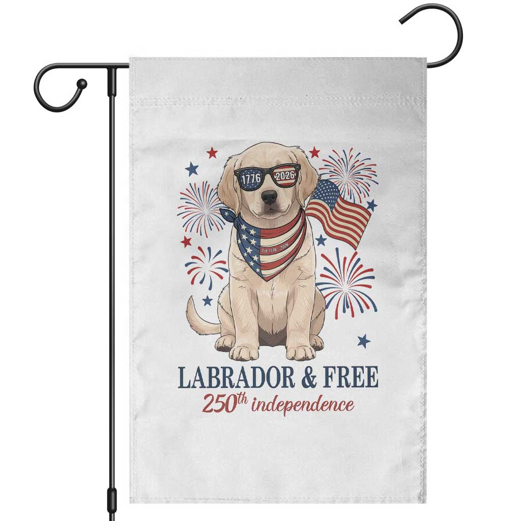 250th America Anniversary Garden Flag Labrador Retriever American Flag 4th of July