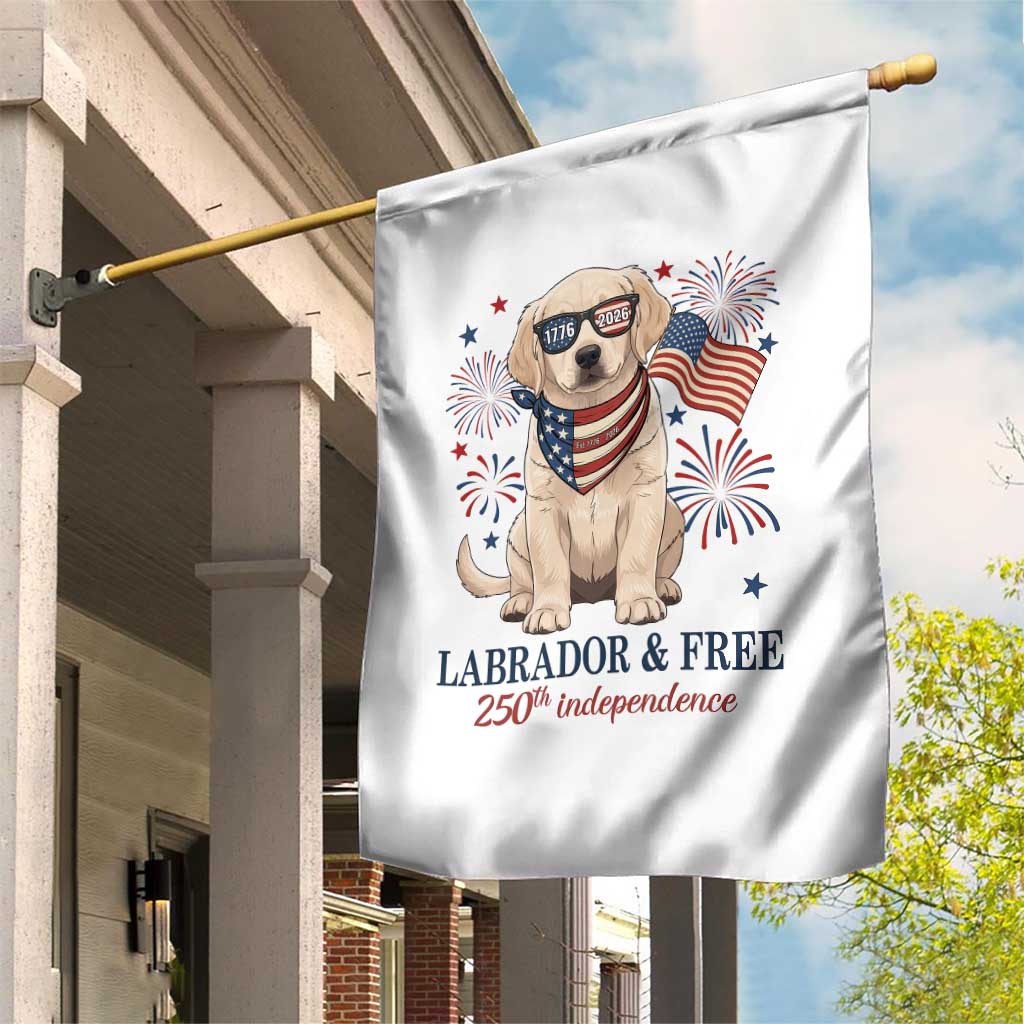 250th America Anniversary Garden Flag Labrador Retriever American Flag 4th of July