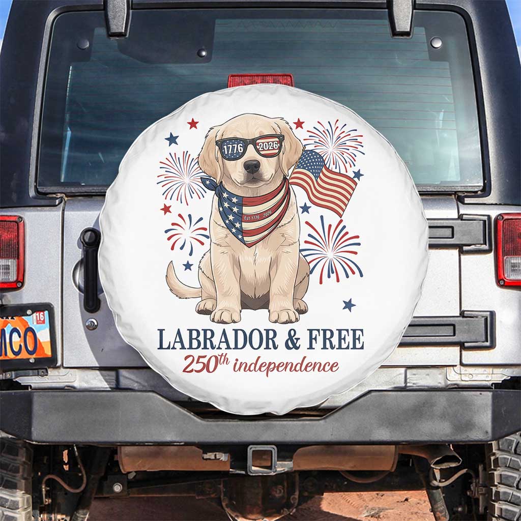 250th America Anniversary Spare Tire Cover Labrador Retriever American Flag 4th of July