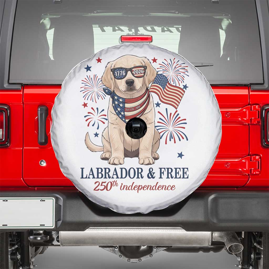 250th America Anniversary Spare Tire Cover Labrador Retriever American Flag 4th of July