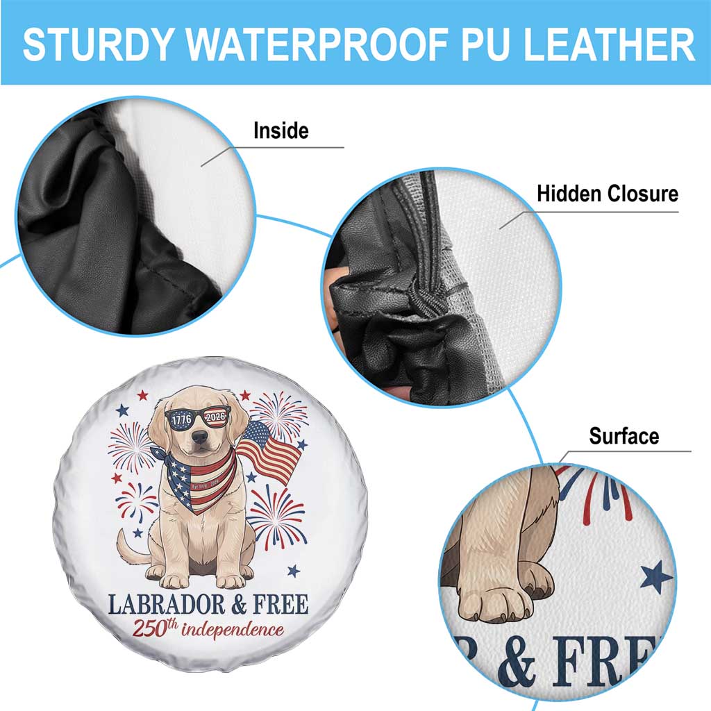 250th America Anniversary Spare Tire Cover Labrador Retriever American Flag 4th of July