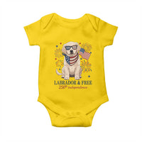 250th America Anniversary Baby Onesie Labrador Retriever American Flag 4th of July