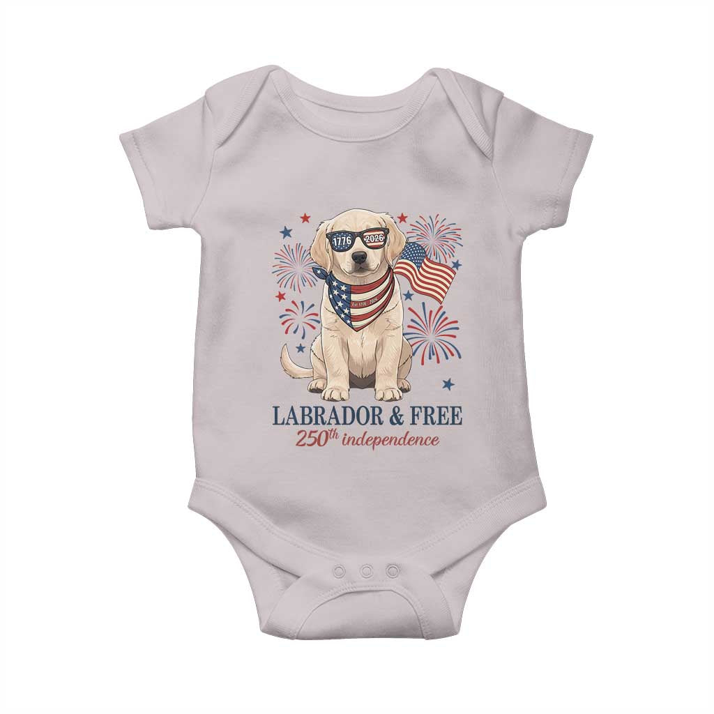 250th America Anniversary Baby Onesie Labrador Retriever American Flag 4th of July