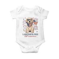 250th America Anniversary Baby Onesie Labrador Retriever American Flag 4th of July