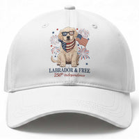 250th America Anniversary Baseball Cap Labrador Retriever American Flag 4th of July