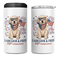 250th America Anniversary 4 in 1 Can Cooler Tumbler Labrador Retriever American Flag 4th of July