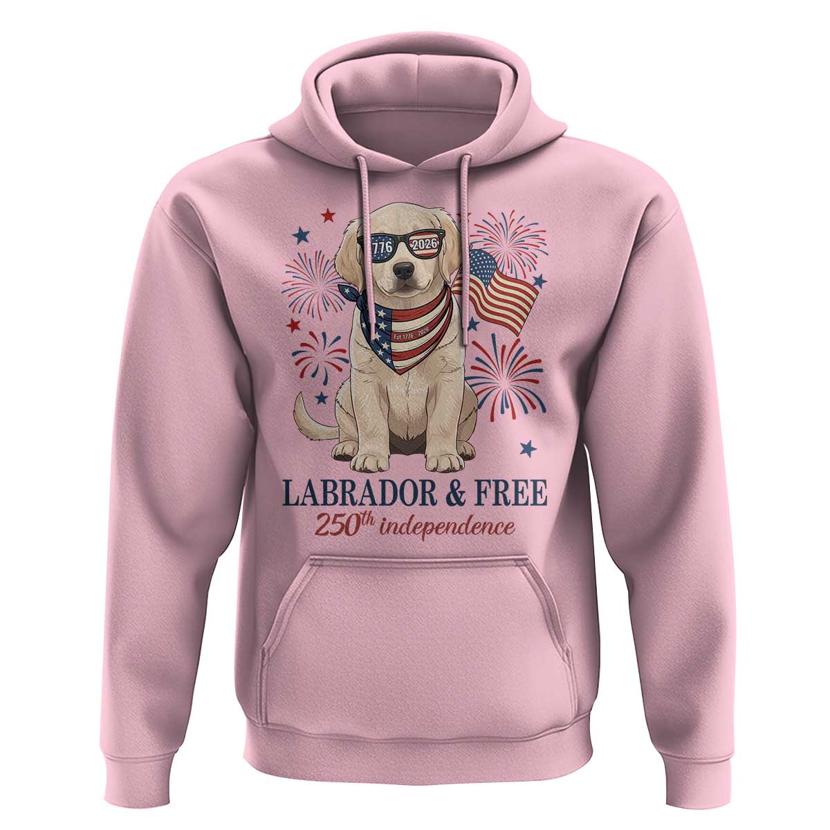 250th America Anniversary Hoodie Labrador Retriever American Flag 4th of July